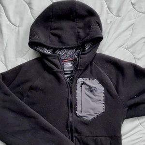 Fleece north face zip up hoodie jacket